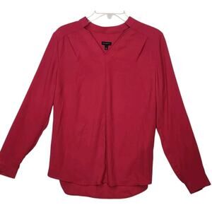TALBOTS WOMENS V NECK BLOUSE DRESS SHIRT PINK SIZE SMALL WORK WEAR OFFICE CASUAL
